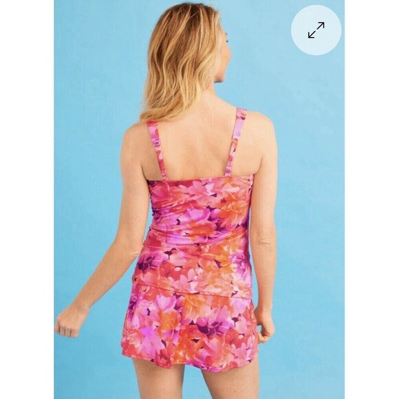 MIRACLESUIT x TALBOTS SANIBEL BLENDED FLORAL TANKINI Light Control Size 8 - Picture 2 of 15